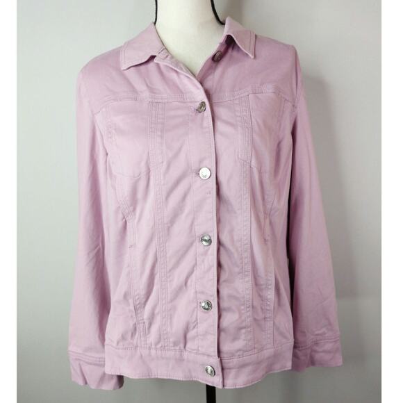 Chico's‎ Soft Pink Button Down Jacket Women's Large Coastal Travels Casual - Picture 3 of 14
